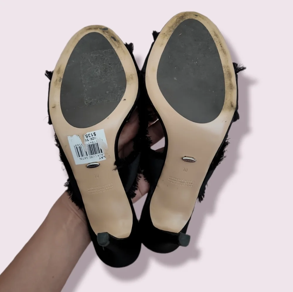 Tony Bianco Black Cross Strap Ribbon Heels - Picture 5 of 7